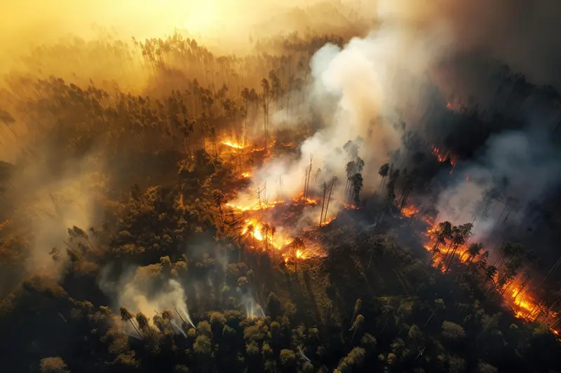 Drohnen, Waldbrand